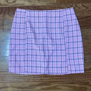 plaid mini pencil skirt